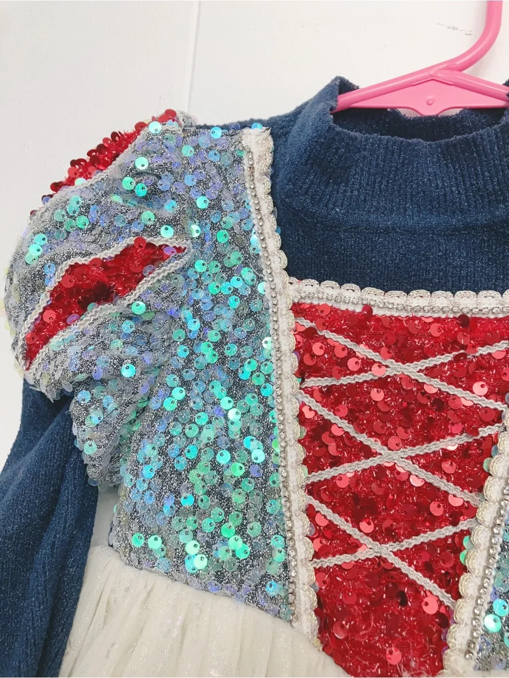 Snow White Inspired Sequin Sweater Dress Halloween Costume Princess